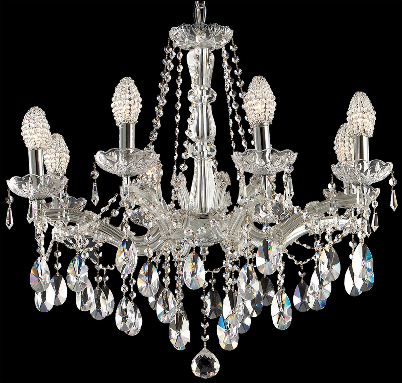 DALE TIFFANY LEAD CRYSTAL CHANDELIER, STRASBOURG STYLE, BEADED GLASS