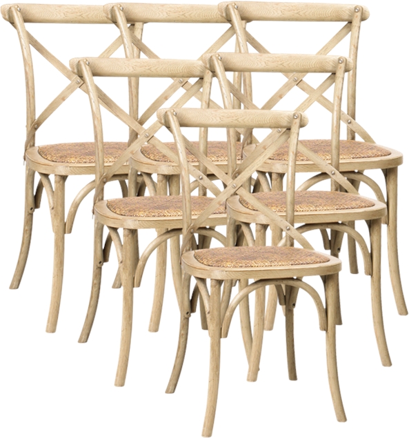 New Dining Side Chair Reproduction Driftwood Cream Set 6 Oak Bosquet 