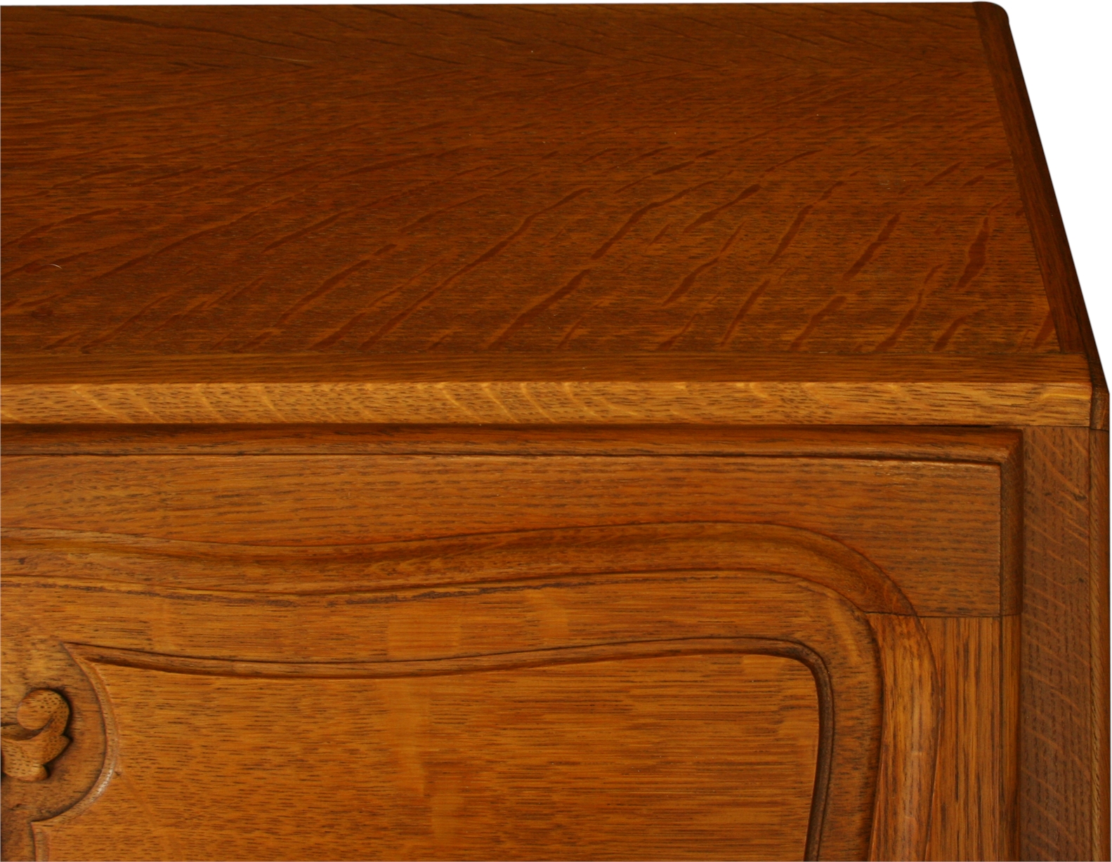 Vintage French Country Carved Oak Secretary, Golden Oak Finish-Image 8