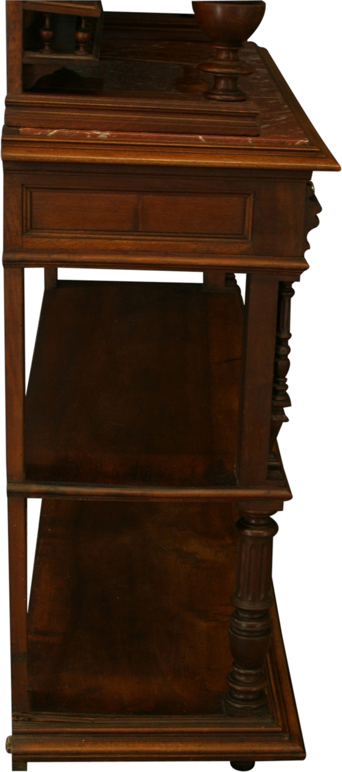 Antique French Server, Walnut, Red Marble, Architectural, Hand Carved, 1900-Image 27