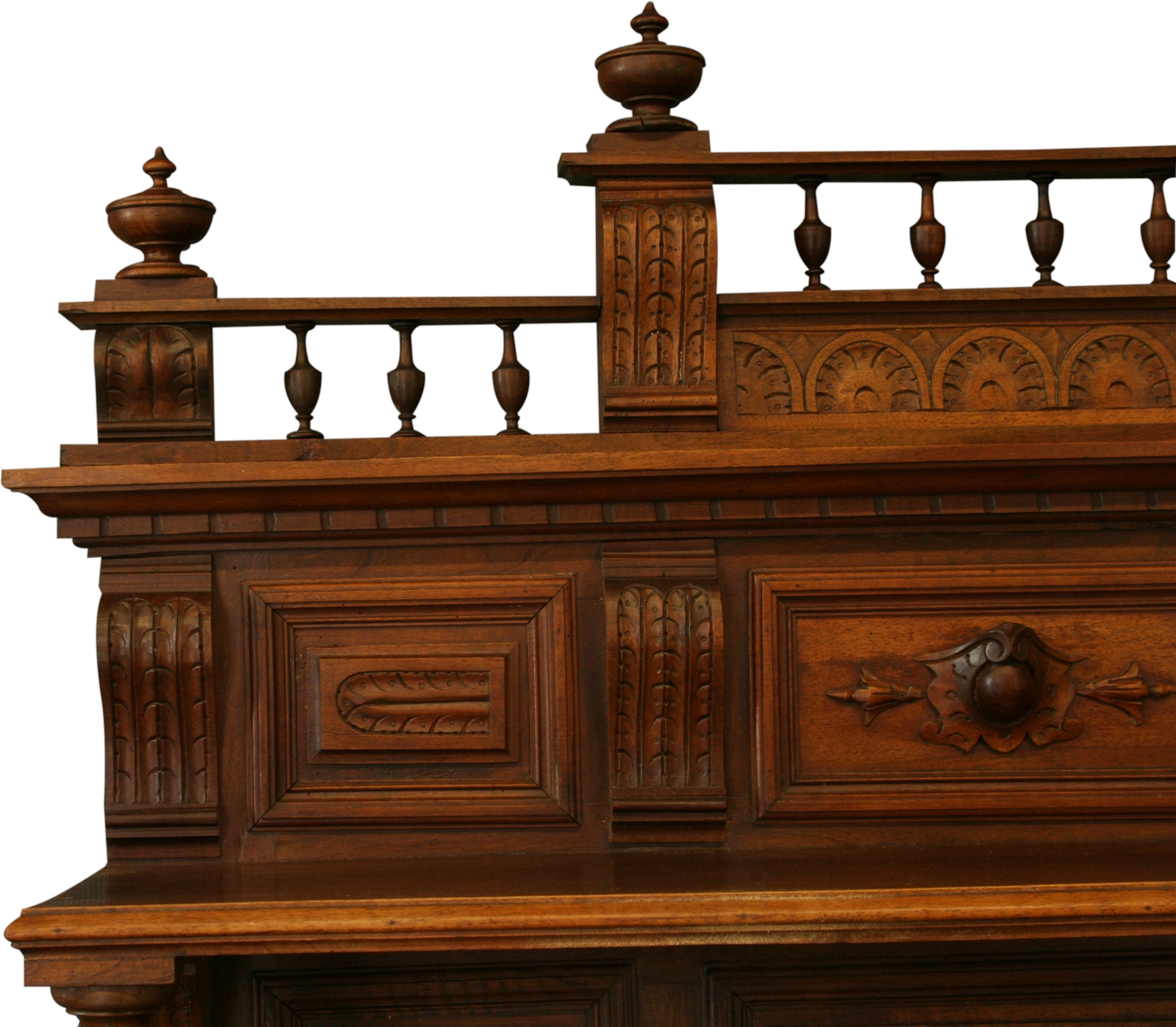 Antique French Server, Walnut, Red Marble, Architectural, Hand Carved, 1900-Image 5