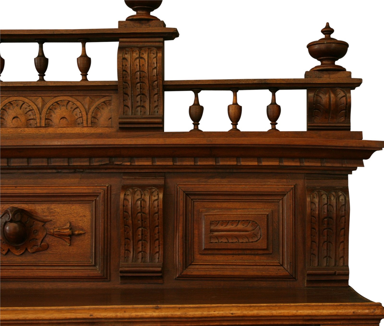 Antique French Server, Walnut, Red Marble, Architectural, Hand Carved, 1900-Image 7