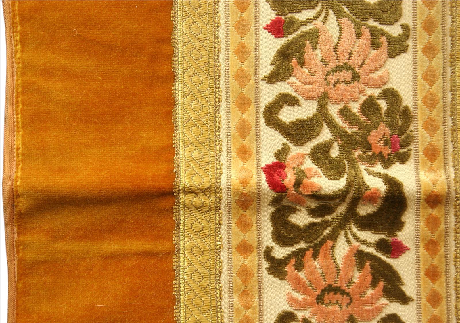 1950 Table Linen Gold Decorative Velvet/Velour Oblong 15A-9-0-Image 2