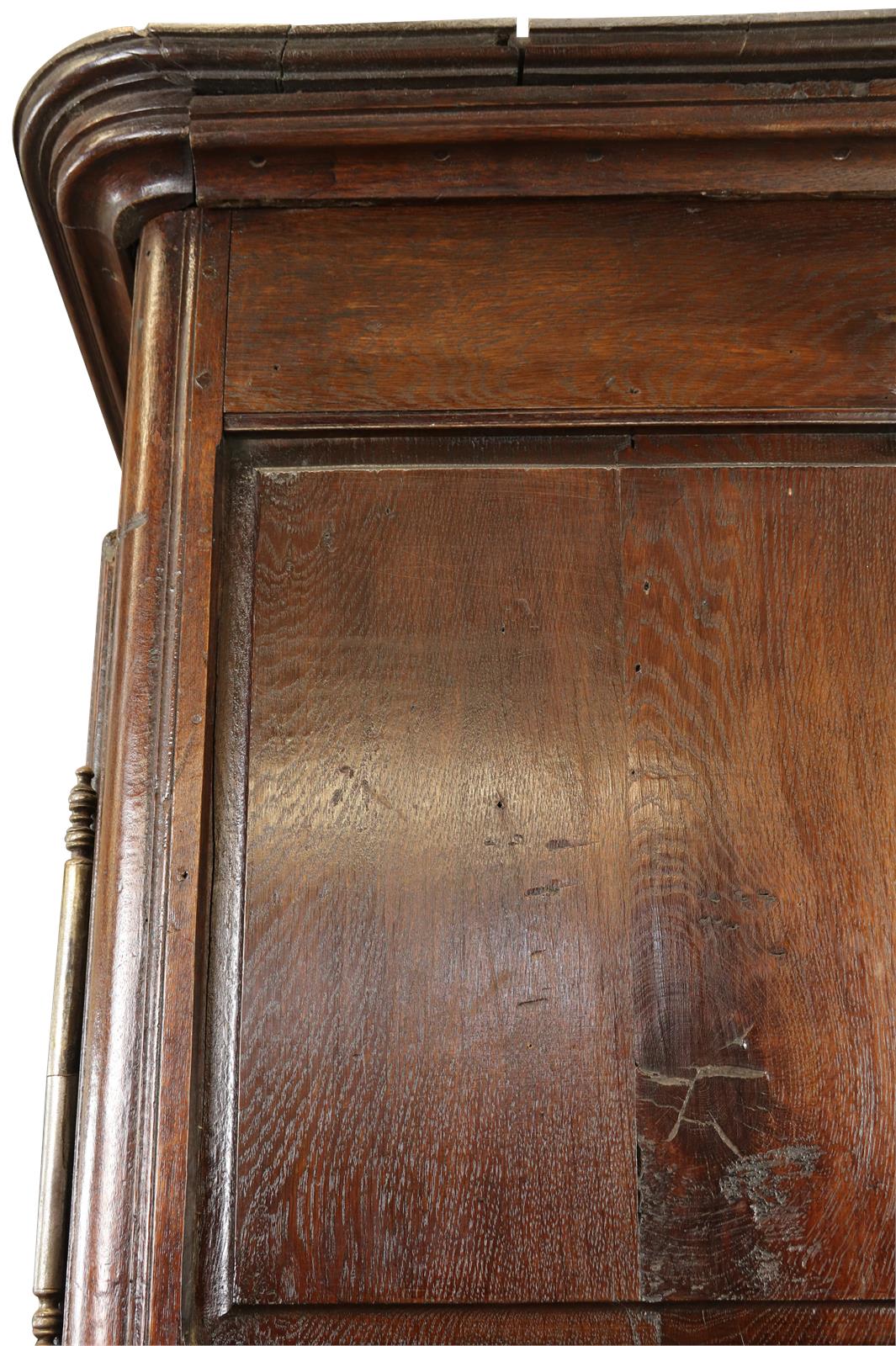 Armoire Antique French Provincial Very Old 1790 Oak Wood Peg Construction Heart -Image 15