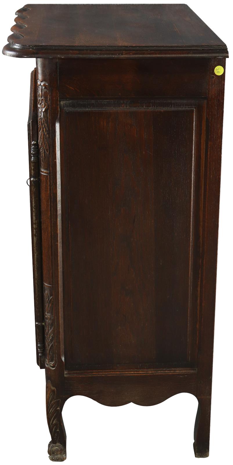 Antique Nightstand French Provencial Country Oak Floral Carvings 1920-Image 10