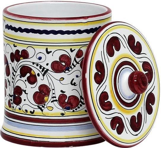 Container ORVIETO ROOSTER Tuscan Italian Coffee Red Ceramic-Image 2