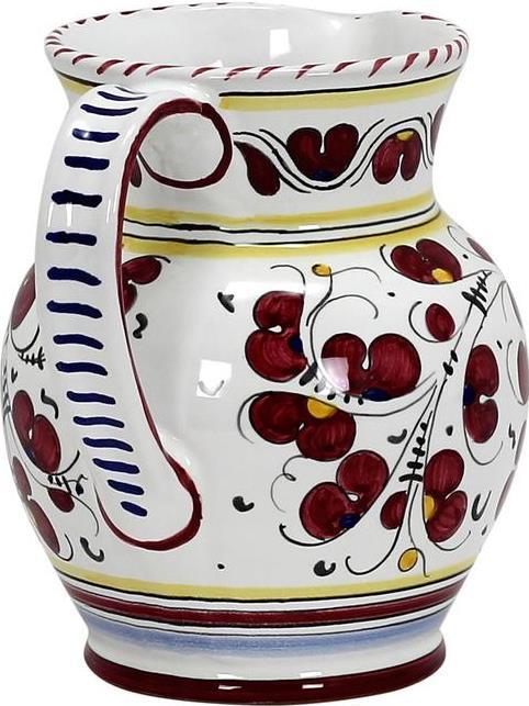 Pitcher Deruta Majolica Orvieto Rooster Red Ceramic Dishwasher Safe Handmade-Image 3
