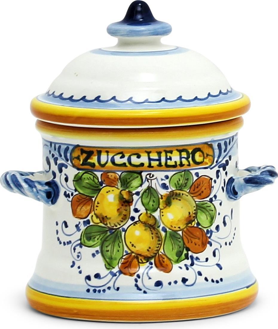 Canister LIMONCINI Tuscan Italian Sugar Ceramic Food-Safe Hand-Painted Handmade-Image 2
