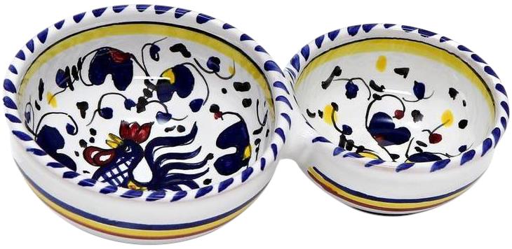 Bowl Deruta Majolica Orvieto Rooster Blue Ceramic Dishwasher Safe Handmade-Image 4