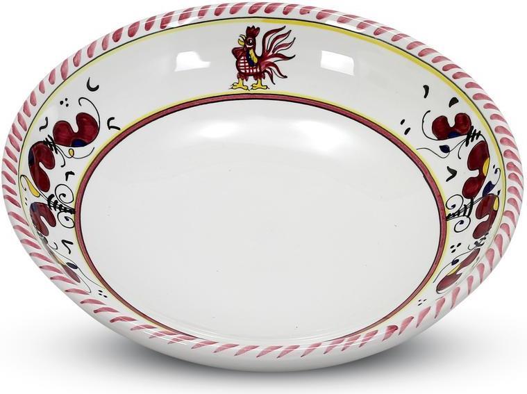 Coupe Bowl Deruta Majolica Orvieto Rooster Round Shallow Red Ceramic Dishwasher-Image 3
