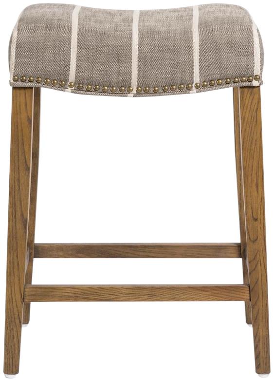 Counter Stool SADDLE Weathered Oak Upholstery Birch Fabric-Image 2
