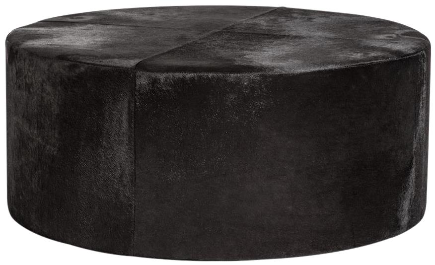 Ottoman ST FRANCIS Ebony Hide Black Top-Grain Leather-Image 1