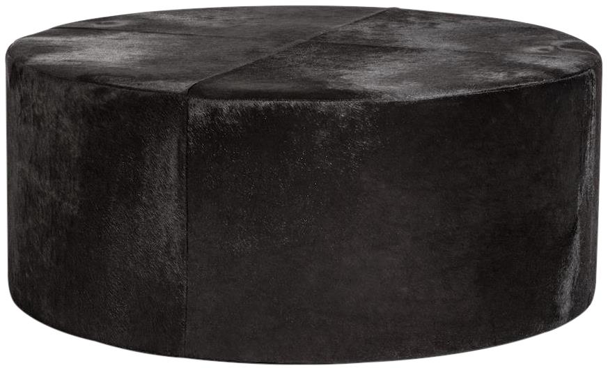 Ottoman ST FRANCIS Ebony Hide Black Top-Grain Leather-Image 2