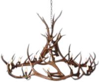 Chandelier Wagon Wheel Round 12-Light Natural Genuine Elk Antler Customizable-Image 4