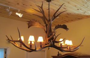 Chandelier Traditional Antique Elongated 8-Light Genuine Elk Fallow Antler-Image 8