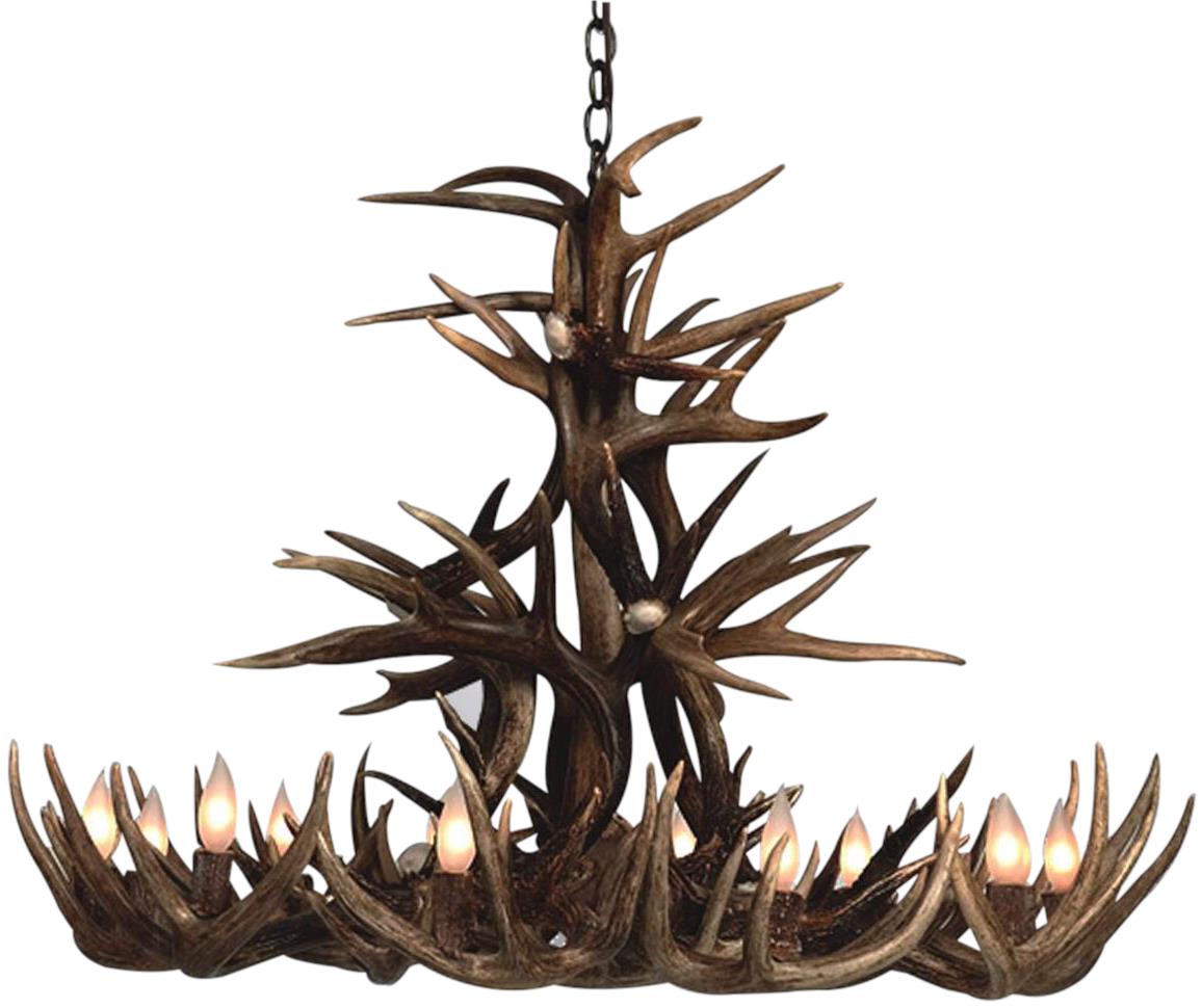 Chandelier 10-Light White Natural Genuine Whitetail Antler Concealed Wiring-Image 3