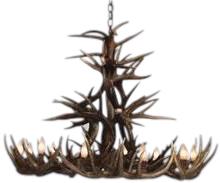 Chandelier 10-Light White Natural Genuine Whitetail Antler Concealed Wiring-Image 4