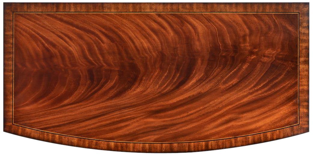 Chest of Drawers English Bow Front Flame Mahogany Banded Inlay Brass-Image 4