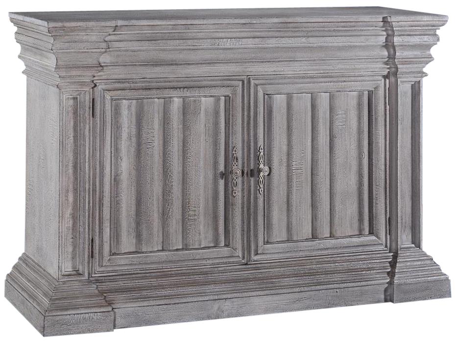 Server Sideboard Gothic Cathedral Weathered Gray Wood, Cornice Moldings-Image 1