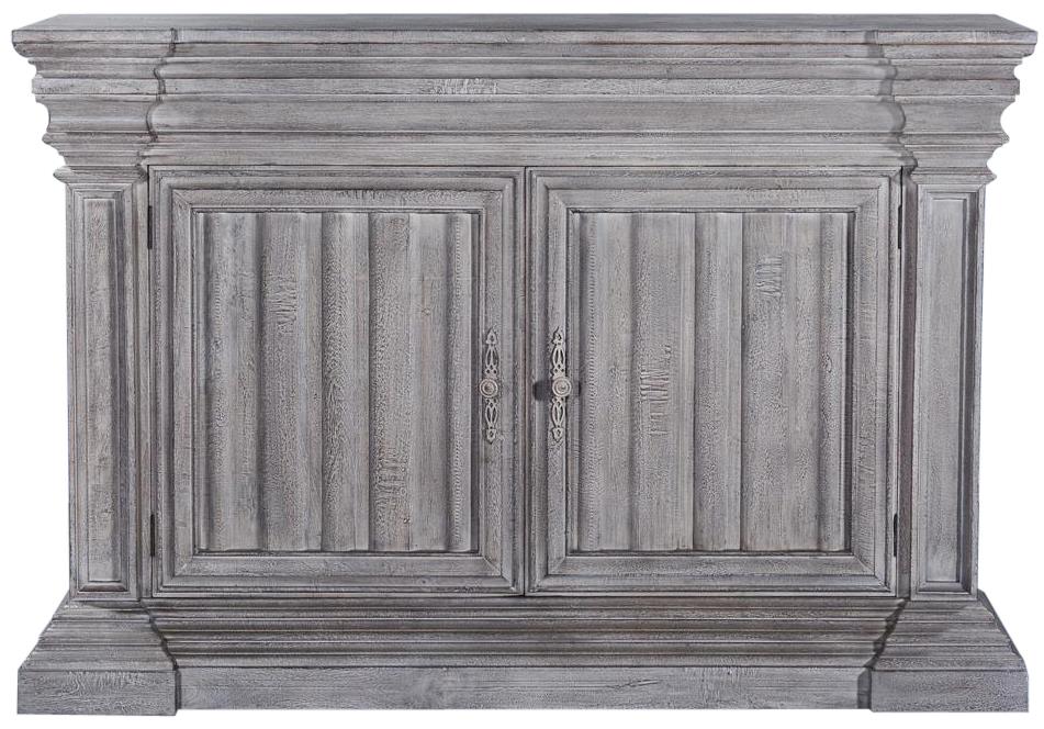 Server Sideboard Gothic Cathedral Weathered Gray Wood, Cornice Moldings-Image 3