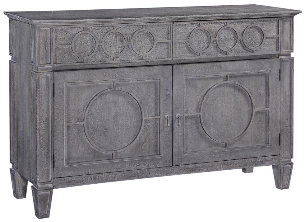Sideboard San Maria Transitional Weathered Gray Solid Wood 2Doors 2Drawers-Image 1