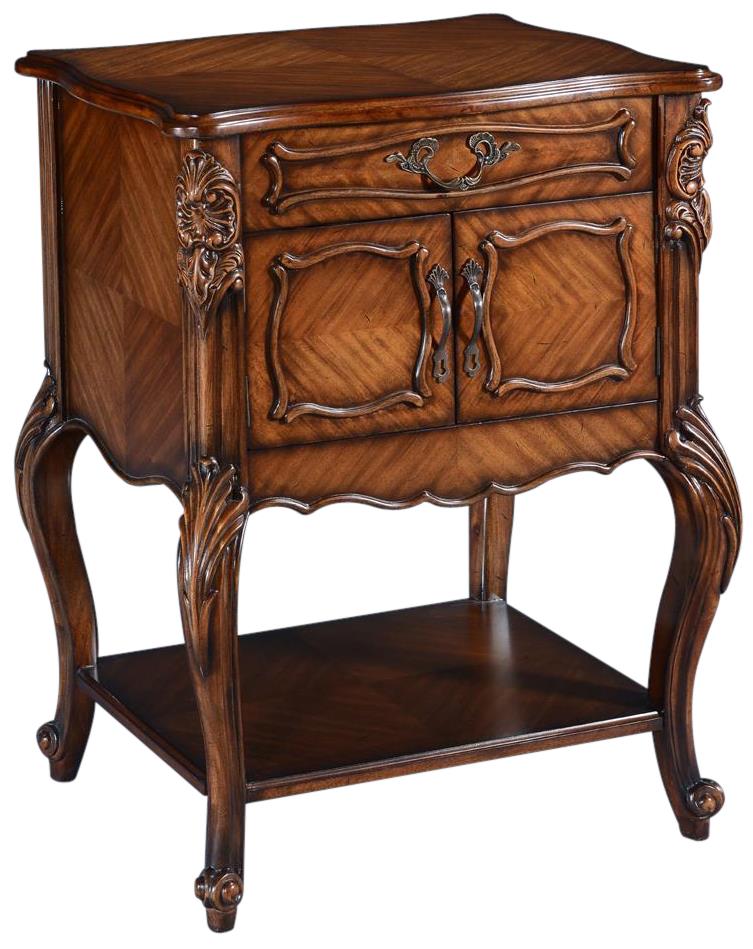 Side Table Louis XV Rococo Hand Carved Mahogany Naturally Bookmatched Wood-Image 1