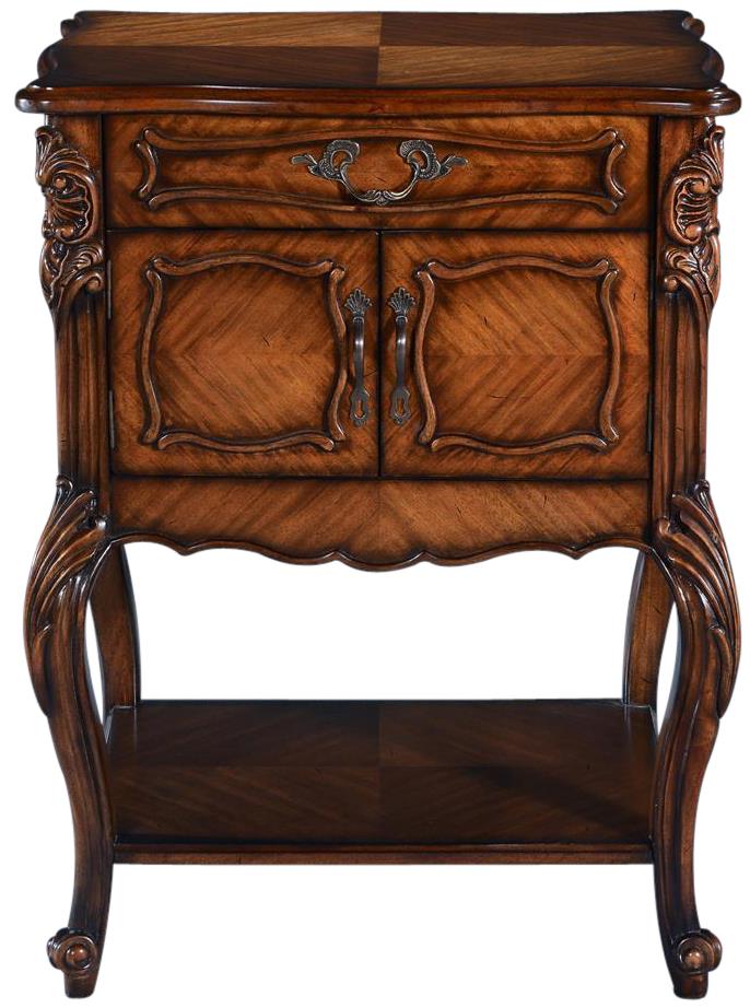 Side Table Louis XV Rococo Hand Carved Mahogany Naturally Bookmatched Wood-Image 3