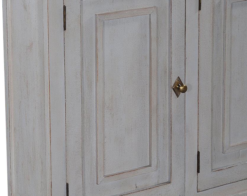 Sideboard Barrington Pewter Gray Raised Molding Door 4-Door Solid Wood-Image 4