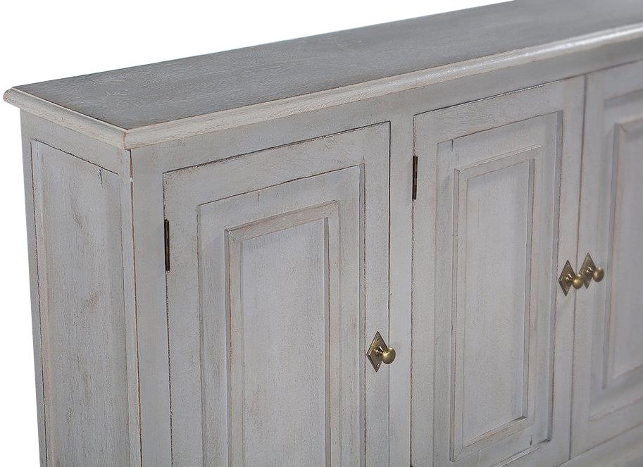Sideboard Barrington Pewter Gray Raised Molding Door 4-Door Solid Wood-Image 5