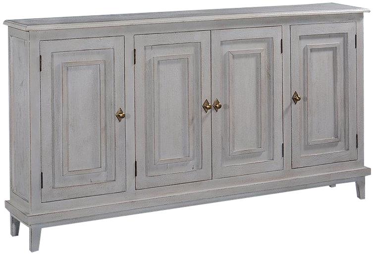 Sideboard Barrington Pewter Gray Raised Molding Door 4-Door Solid Wood-Image 1