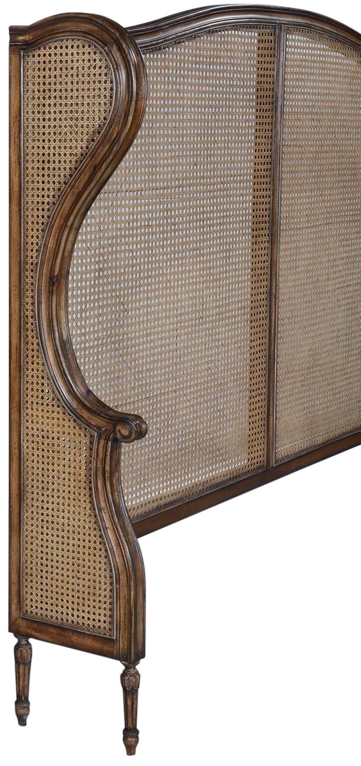 Headboard Kingstone King Size Traditional Solid Wood Cane Rustic Pecan Old World-Image 1