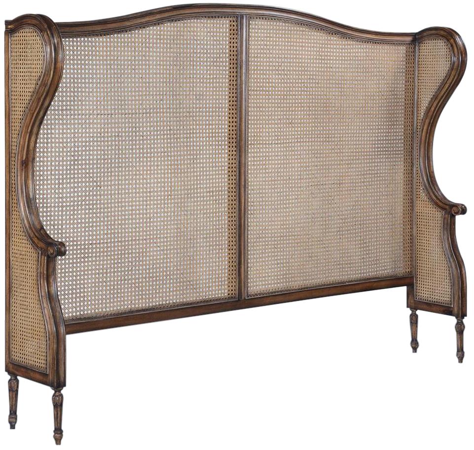 Headboard Kingstone King Size Traditional Solid Wood Cane Rustic Pecan Old World-Image 2