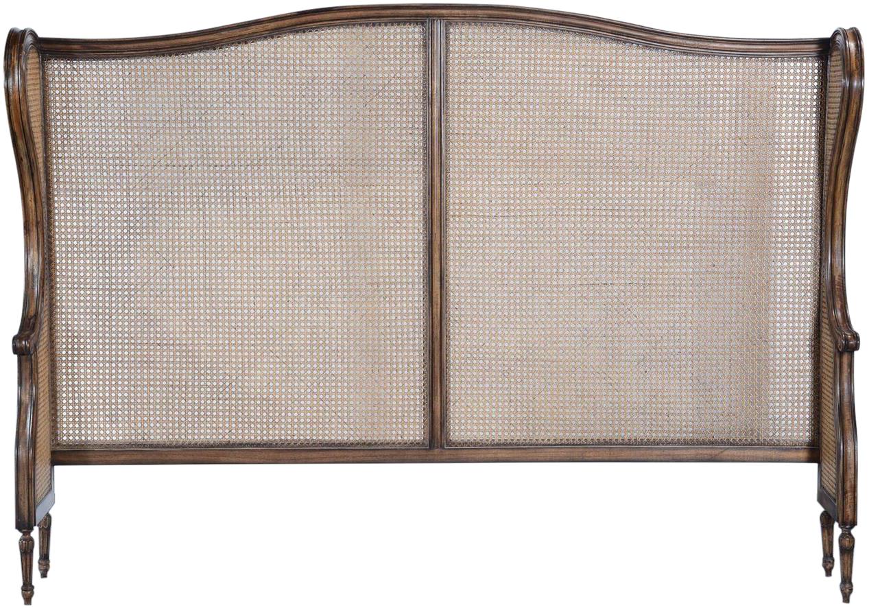 Headboard Kingstone King Size Traditional Solid Wood Cane Rustic Pecan Old World-Image 3