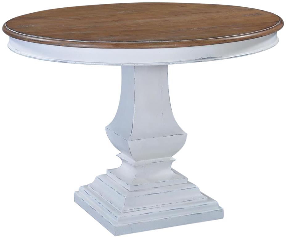 Pastry Table Dining Tuscan Round 42 White Beachwood Italian Pedestal Base-Image 3