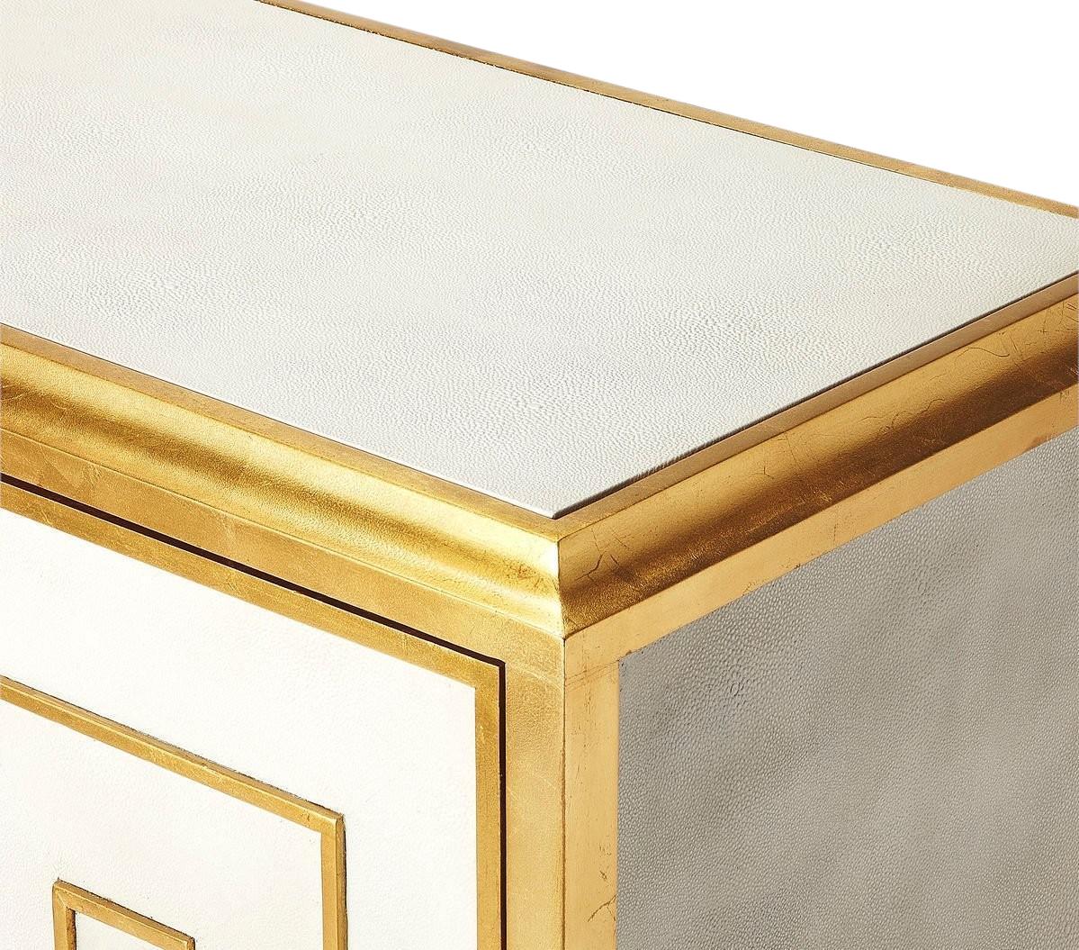 Sideboard White Cosmopolitan Distressed Gold Caramel Gray Maple Gmelina-Image 3