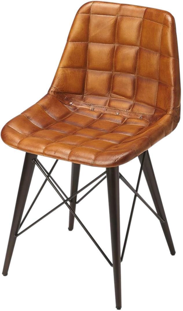 Side Chair Mid-Century Modern Distressed Black Brown Plastic Tris-Free Foam-Image 1