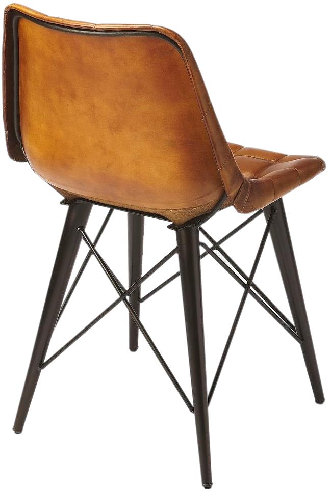 Side Chair Mid-Century Modern Distressed Black Brown Plastic Tris-Free Foam-Image 2