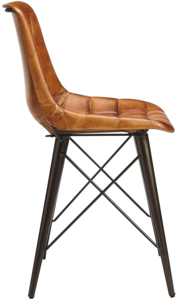 Side Chair Mid-Century Modern Distressed Black Brown Plastic Tris-Free Foam-Image 5
