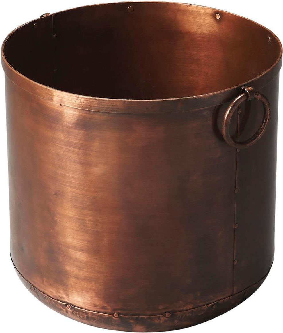 Planter Vase Copper Distressed Iron Hand-Crafted-Image 1