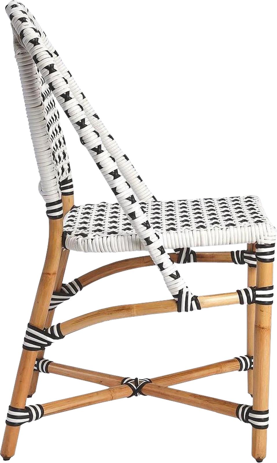 Side Chair Contemporary Pedestal Base Distressed Black Pe Plastic Weave R-Image 3