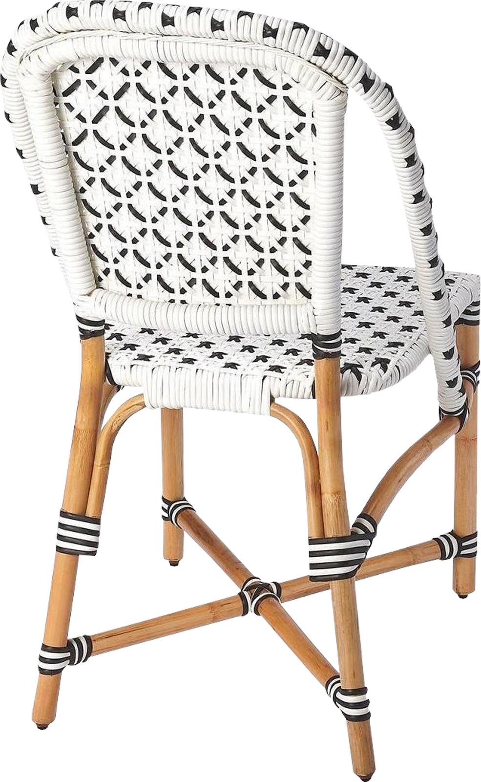 Side Chair Contemporary Pedestal Base Distressed Black Pe Plastic Weave R-Image 4