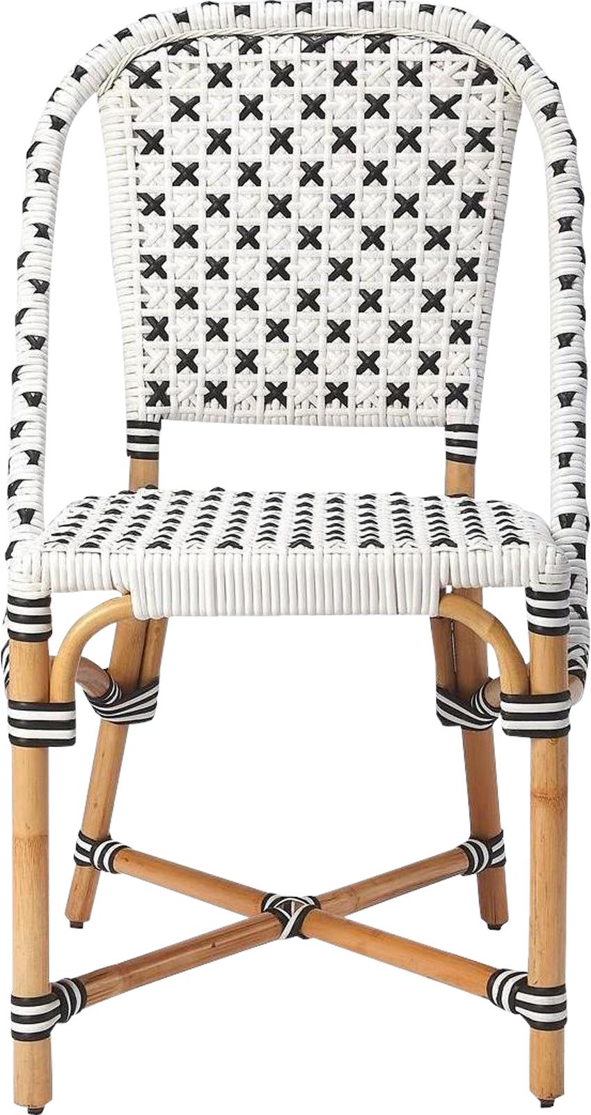 Side Chair Contemporary Pedestal Base Distressed Black Pe Plastic Weave R-Image 2