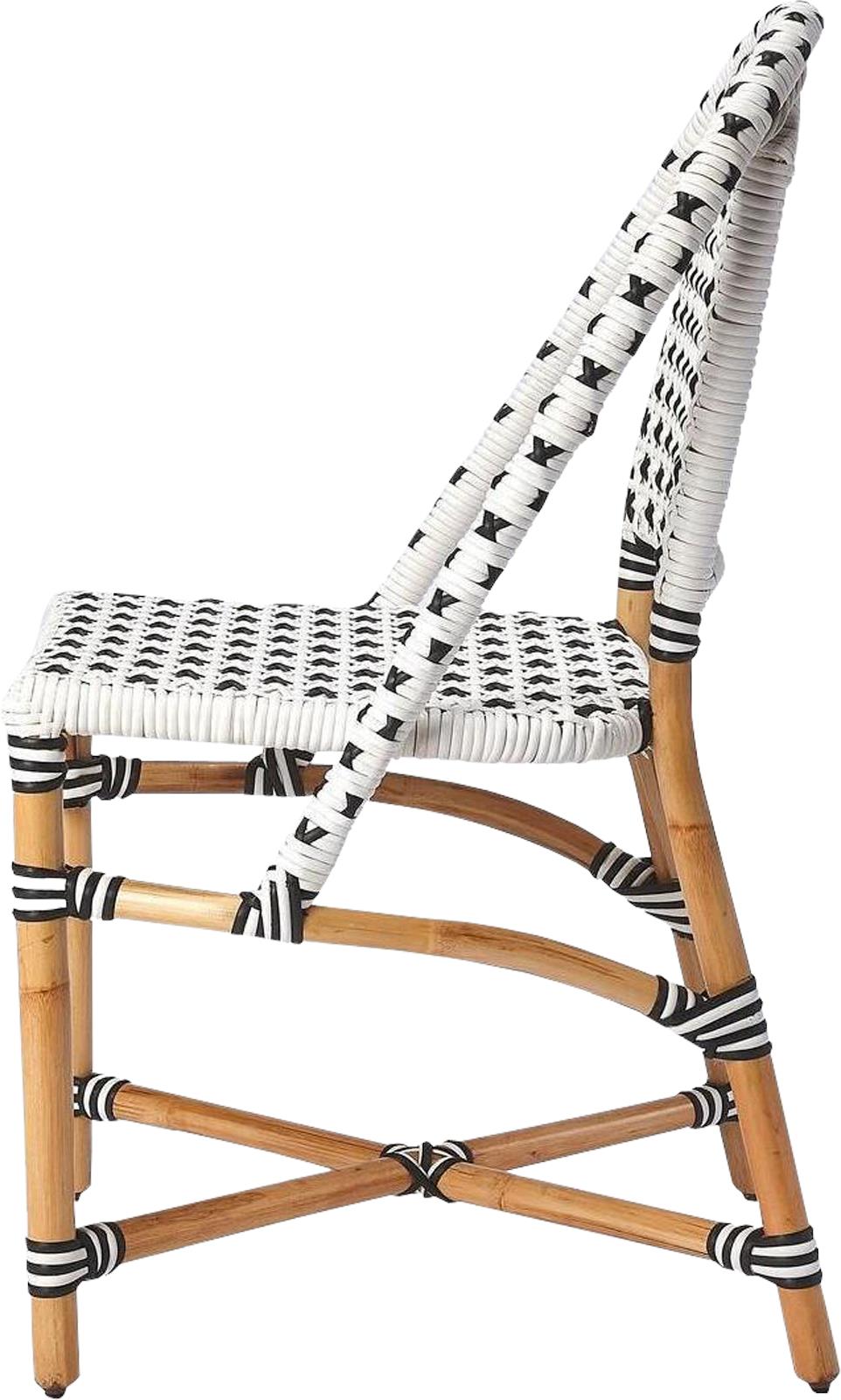 Side Chair Contemporary Pedestal Base Distressed Black Pe Plastic Weave R-Image 5