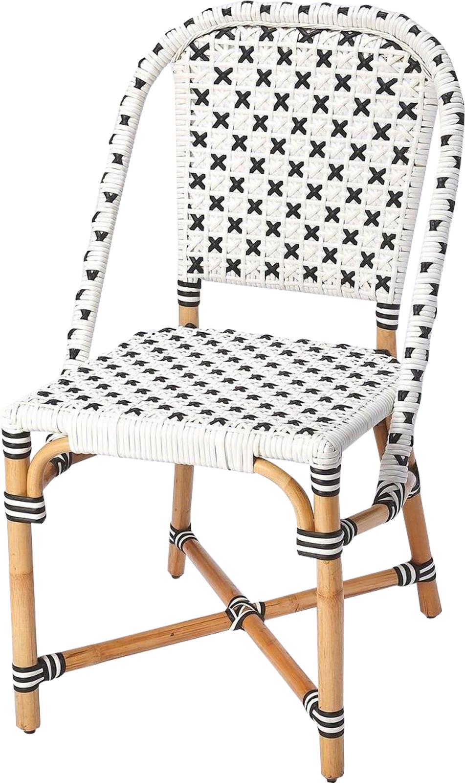 Side Chair Contemporary Pedestal Base Distressed Black Pe Plastic Weave R-Image 1