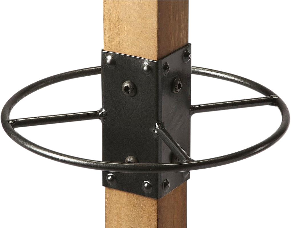 Coat Rack Stand Contemporary 2-Tier Tiered Distressed Black Iron Mango-Image 2