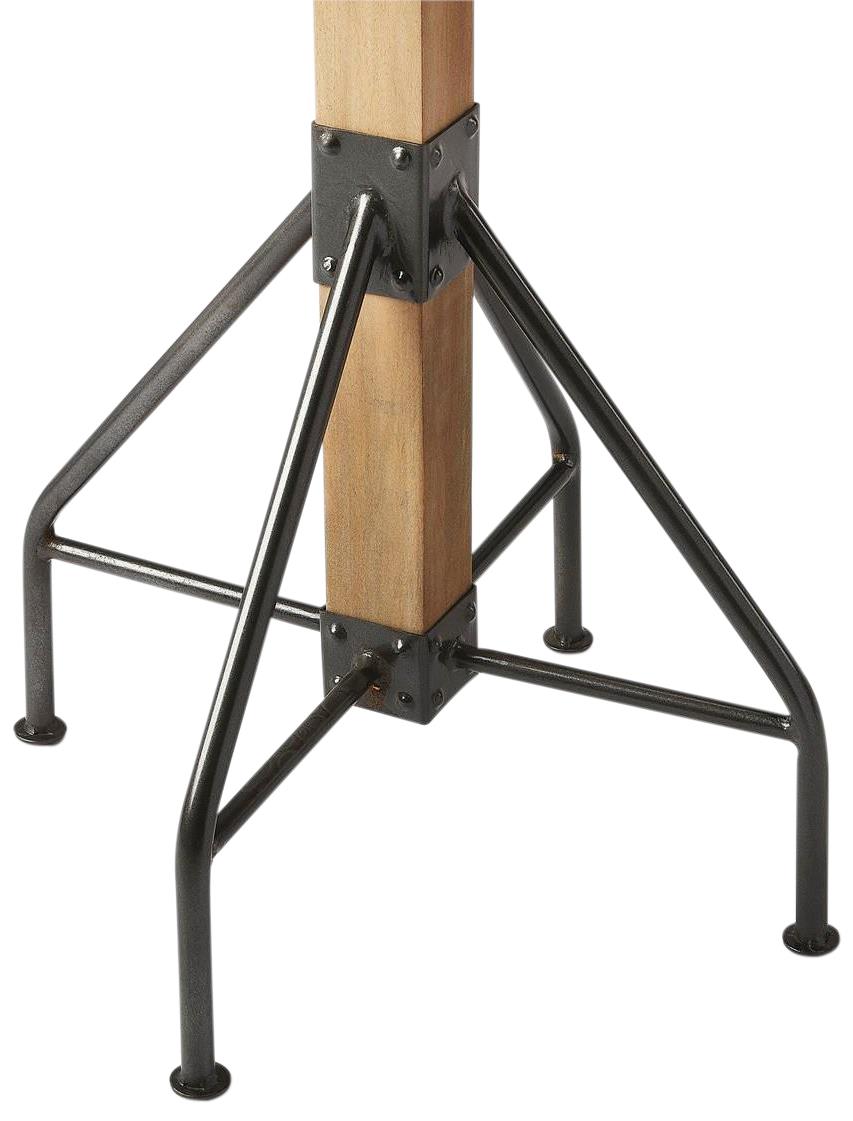 Coat Rack Stand Contemporary 2-Tier Tiered Distressed Black Iron Mango-Image 3