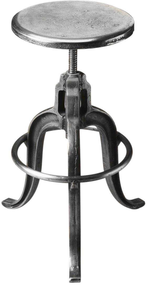 Bar Stool Vintage Industrial Adjustable Metalworks Distressed Gray Iron St-Image 1