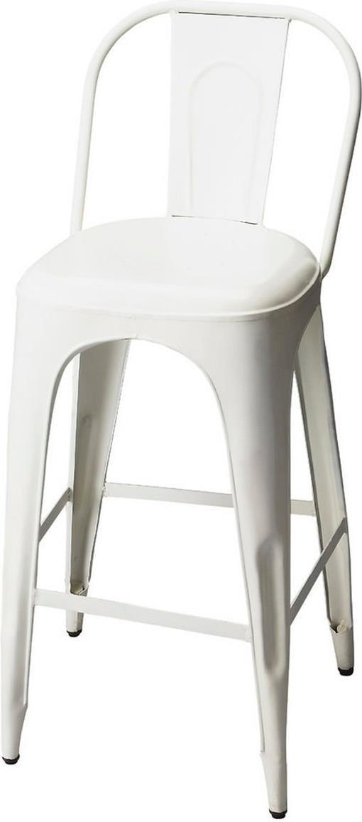 Bar Stool Vintage White Artifacts Acid Wash Distressed Black Forged Iron Ebay