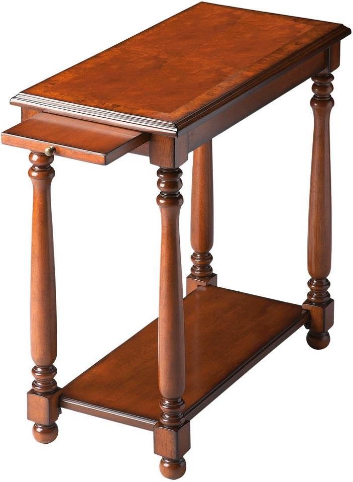 Side Table Rectangular Antique Brass Distressed Rubberwood Wood Olive Ash Burl-Image 1