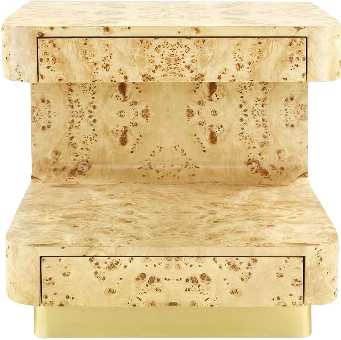 Side Table BUNGALOW 5 EMIL Cosmopolitan Brushed Brass Accents Lacquered Oak-Image 2